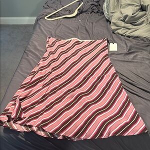 Striped Pink and Brown Women's Skirt